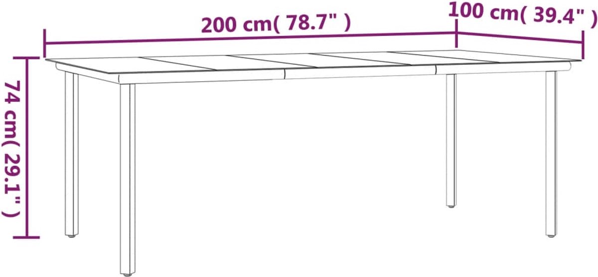 Vidaxl 9-delige Tuinset Poly Rattan - Zwart