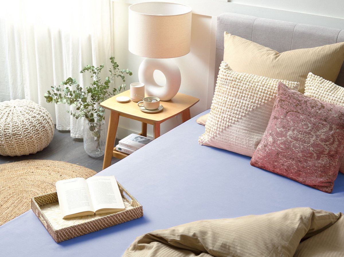 Beliani Janbu - Laken--katoen - Blauw