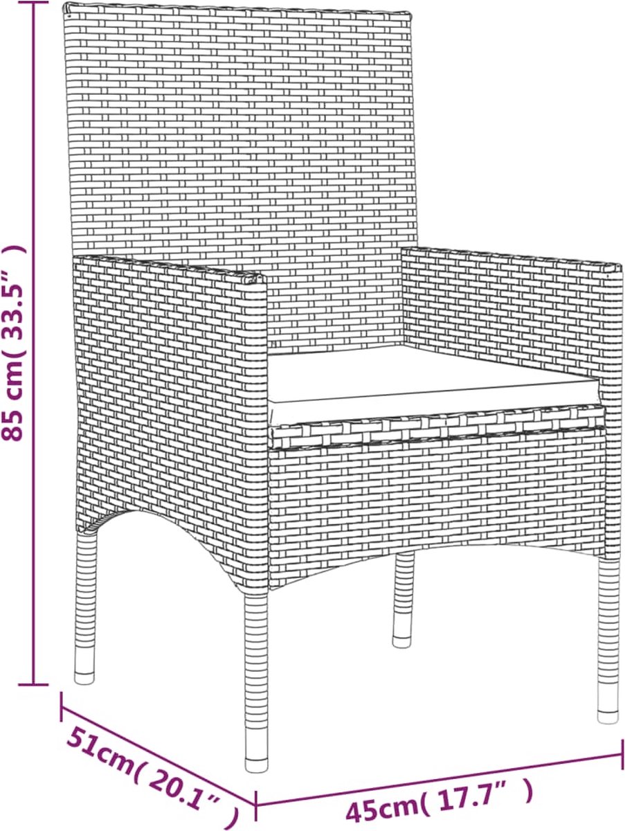 Vidaxl 4-delige Loungeset Met Kussens Poly Rattan - Zwart