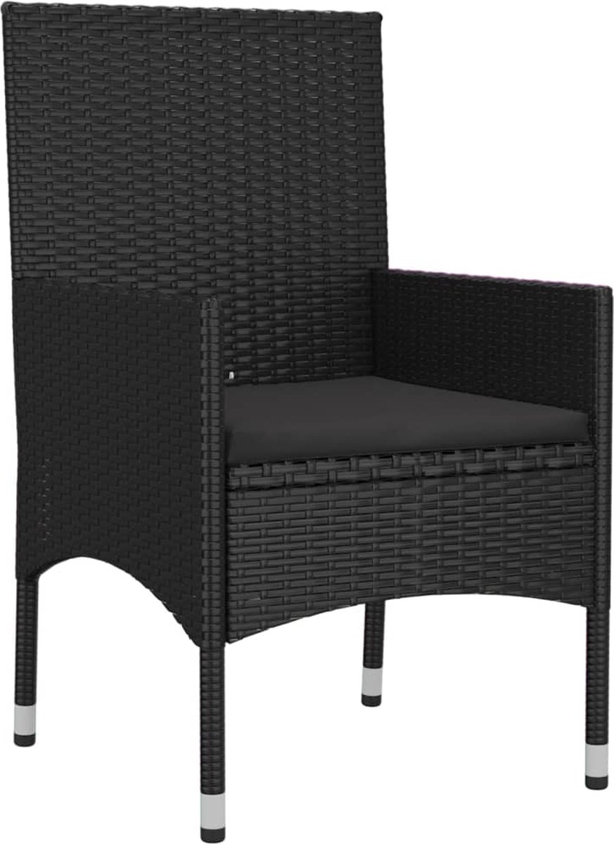 Vidaxl 4-delige Loungeset Met Kussens Poly Rattan - Zwart