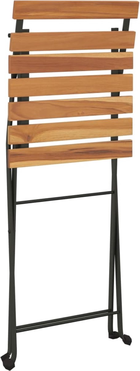 Vidaxl 5-delige Bistroset Inklapbaar Massief Acaciahout En Staal - Bruin