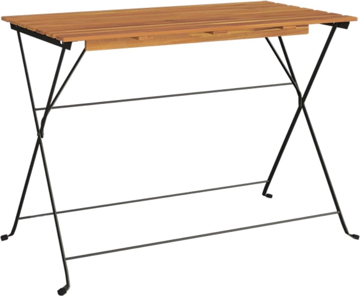 Vidaxl 5-delige Bistroset Inklapbaar Massief Acaciahout En Staal - Bruin