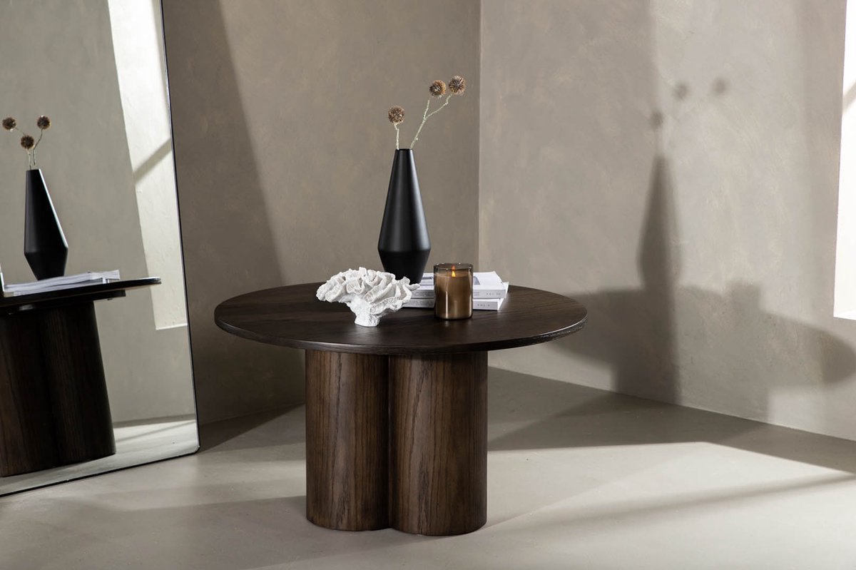 Olivia Salontafel Ø80cm Bruin.