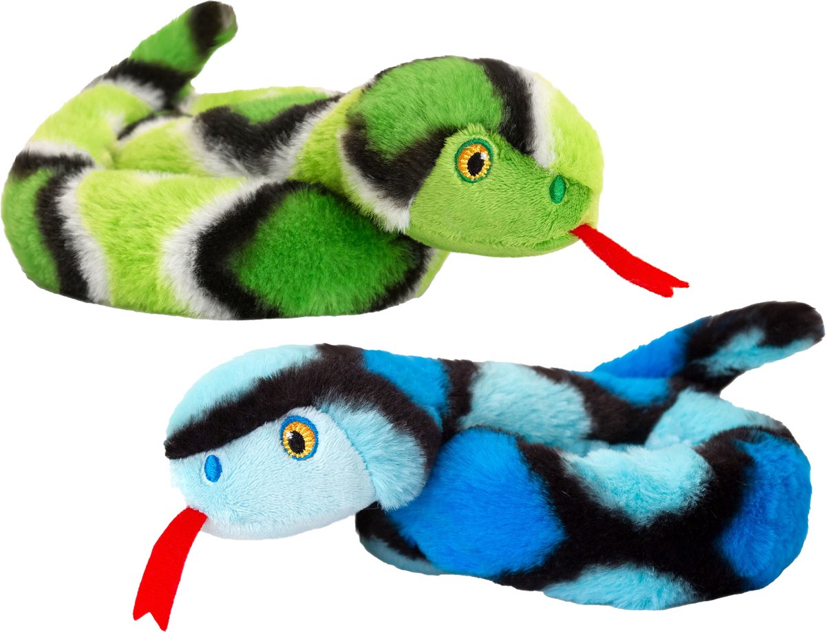 Keel Toys Pluche Knuffel Dieren Kleine Opgerolde Slangen En Groen 65 Cm - Knuffeldier - Blauw