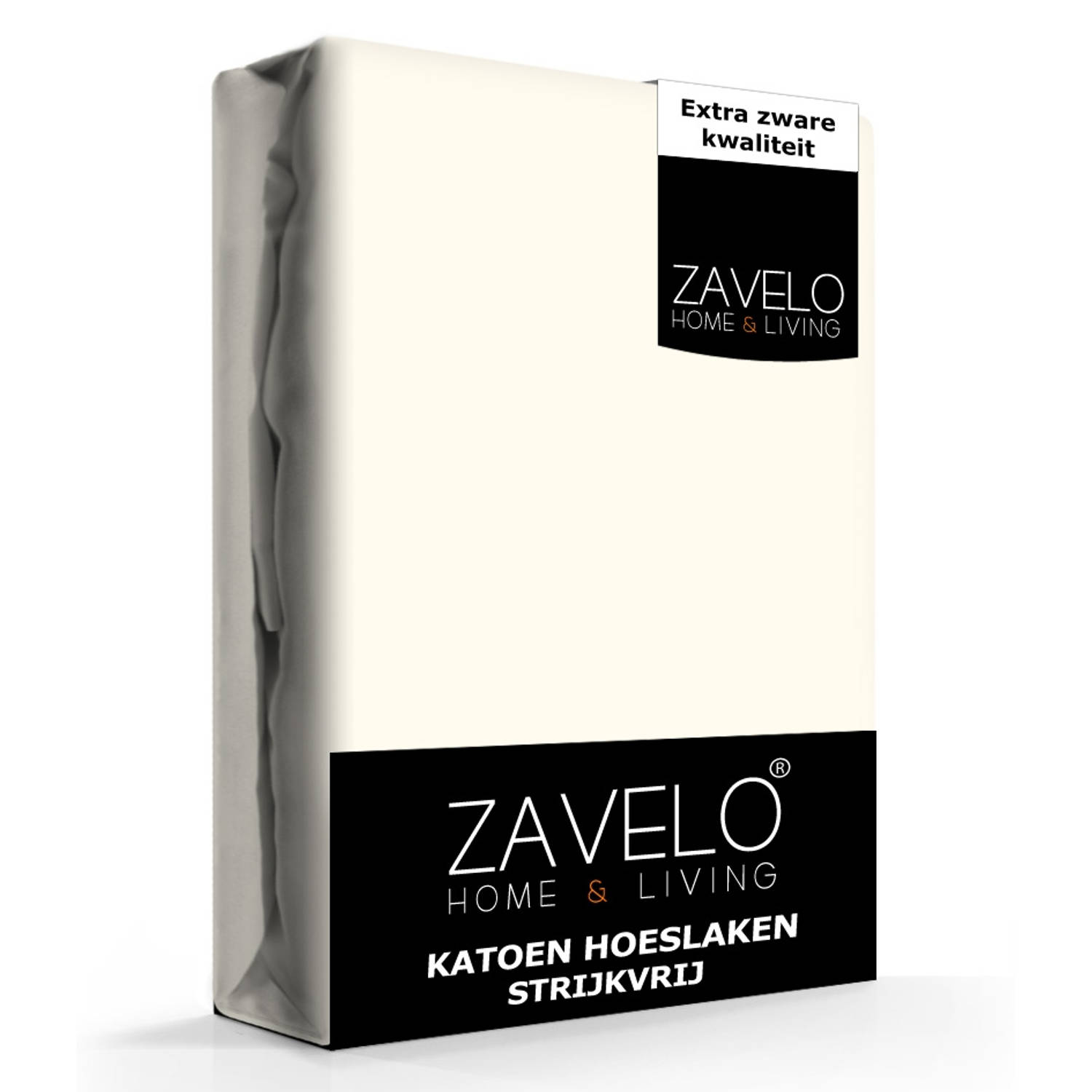 Slaaptextiel Zavelo Hoeslaken Katoen Strijkvrij Ivoor-lits-jumeaux (160x210 Cm) - Beige