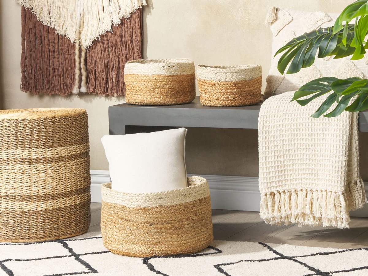 Beliani Tajori - Mand-natuurlijk-jute - Beige