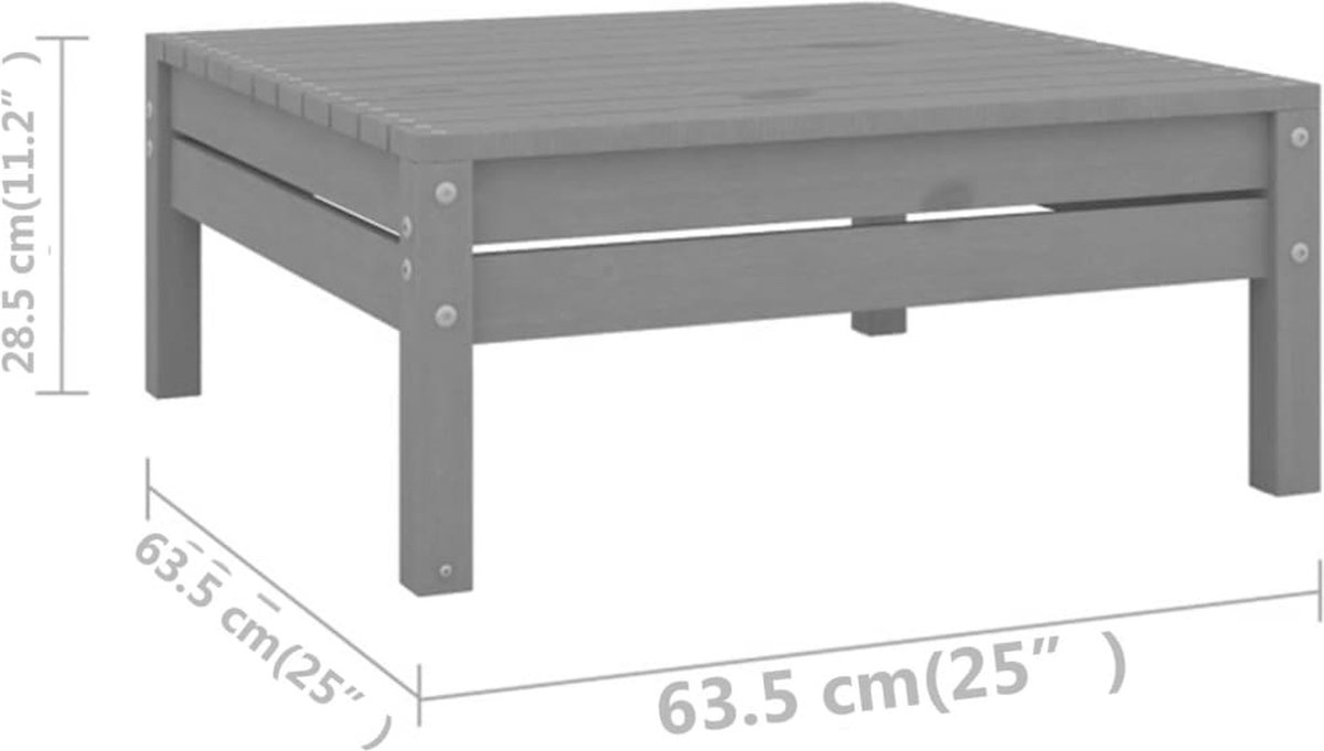 Vidaxl 5-delige Loungeset Massief Grenenhout - Grijs