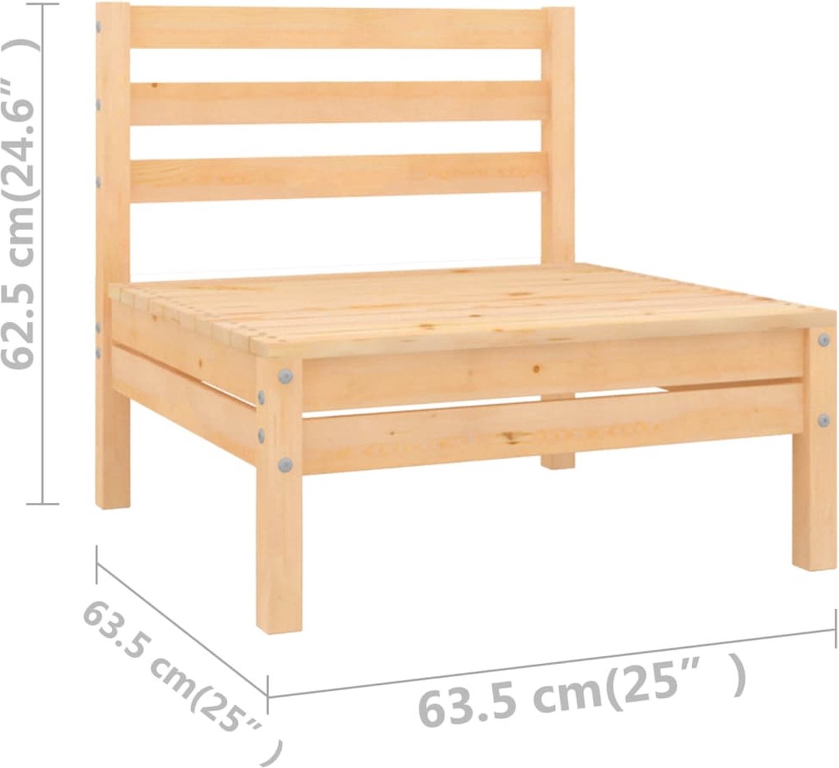 Vidaxl 7-delige Loungeset Massief Grenenhout - Bruin