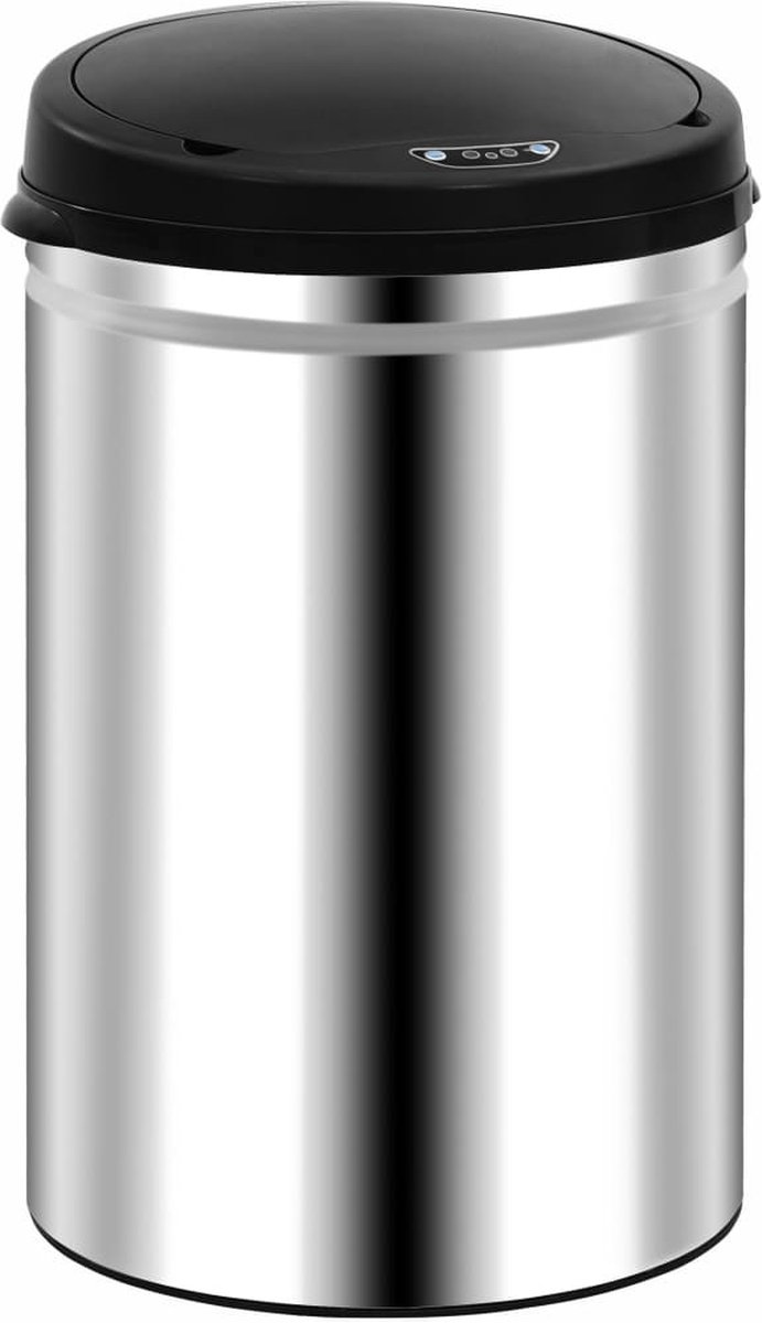 Vidaxl Prullenbak Met Automatische Sensor 60 L Roestvrij Staal - Silver