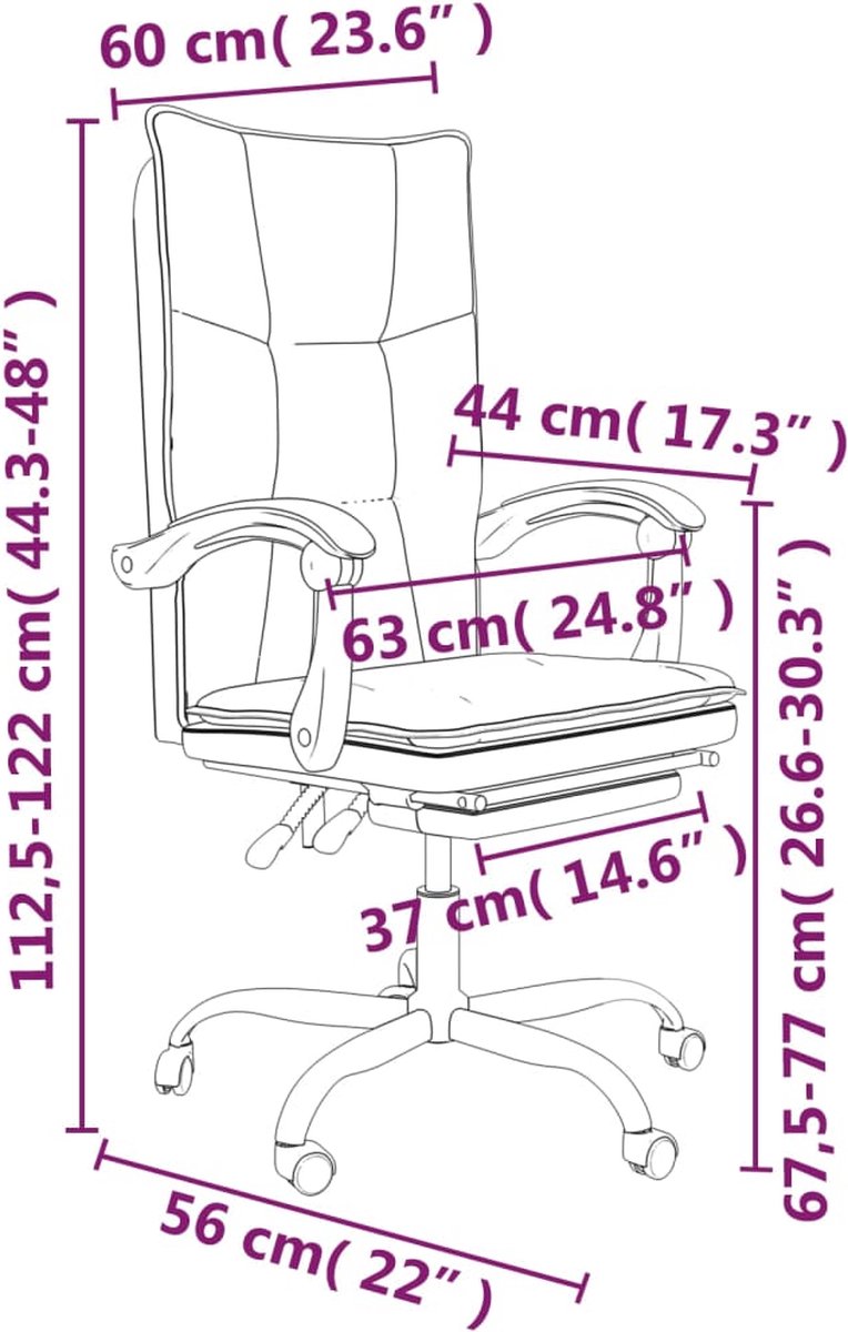 Vidaxl Kantoorstoel Verstelbaar Stof - Bruin