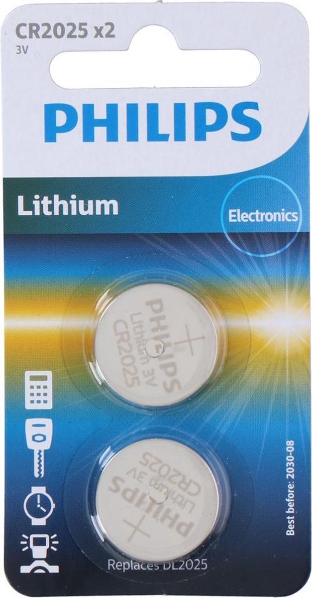 Philips Button Cell 2pcs Cr2025