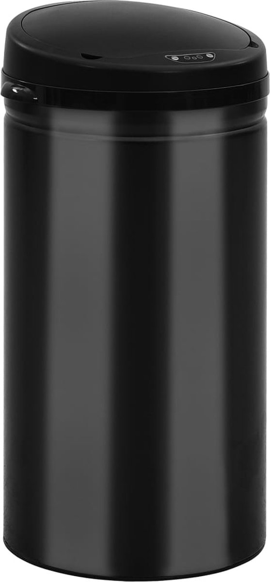 Vidaxl Prullenbak Met Automatische Sensor 50 L Koolstofstaal - Zwart