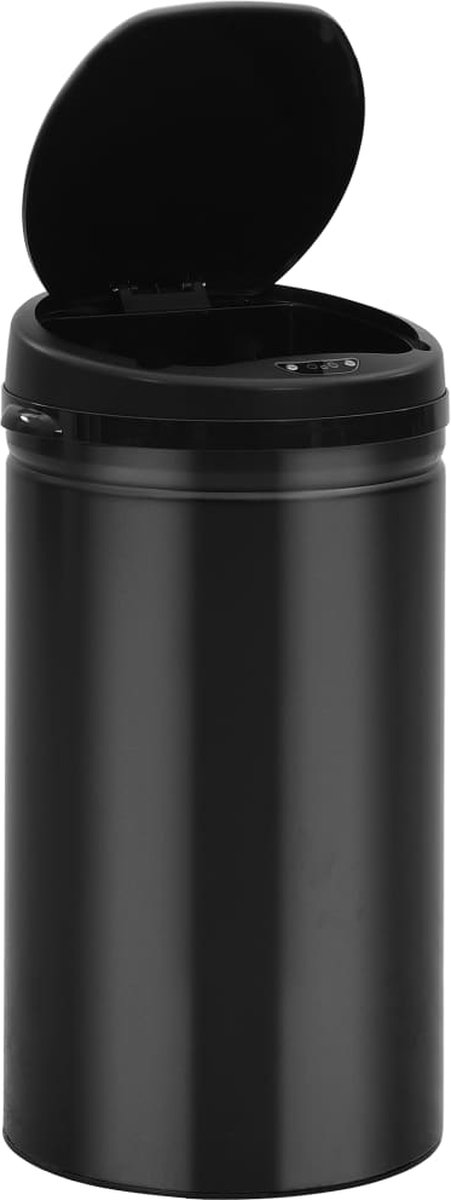Vidaxl Prullenbak Met Automatische Sensor 50 L Koolstofstaal - Zwart