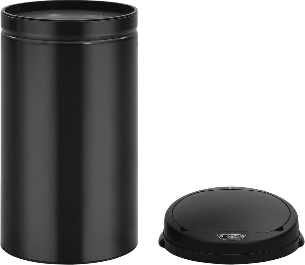 Vidaxl Prullenbak Met Automatische Sensor 50 L Koolstofstaal - Zwart