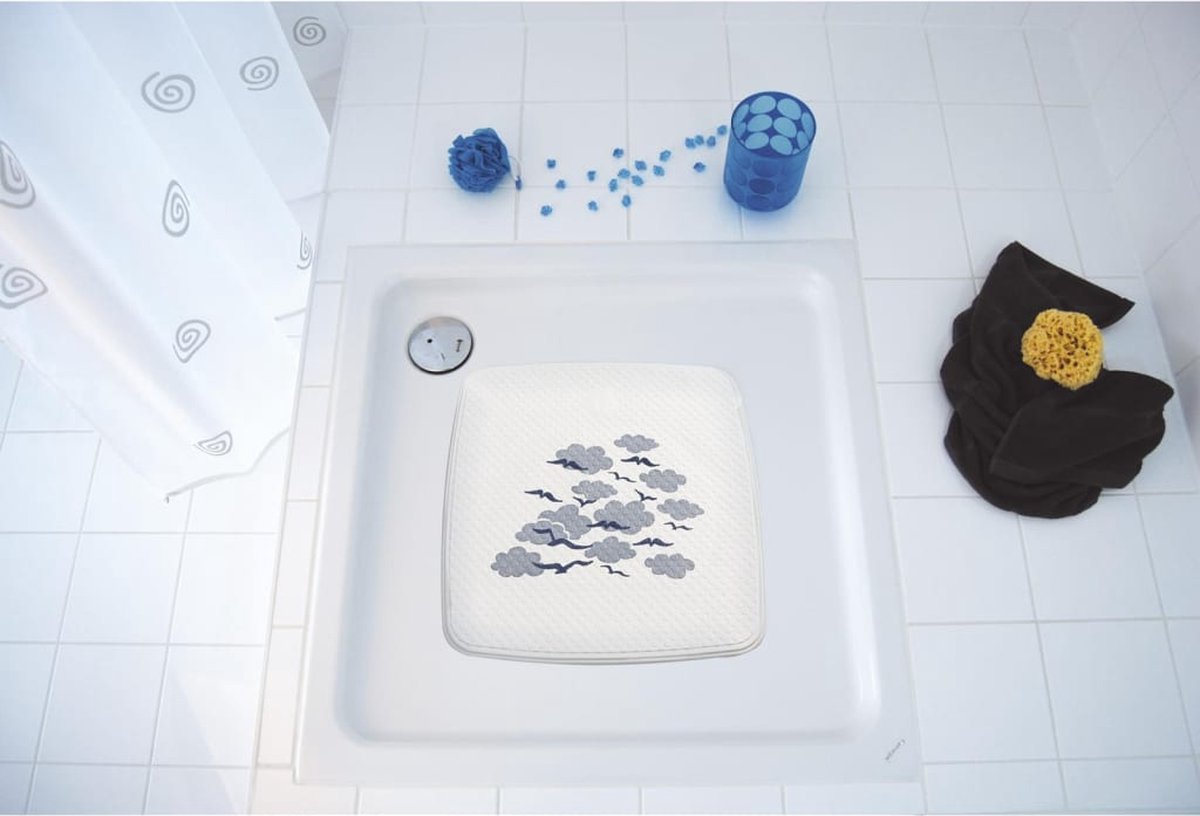 Ridder Douchemat Helgoland 54x54 Cm Wit En - Blauw