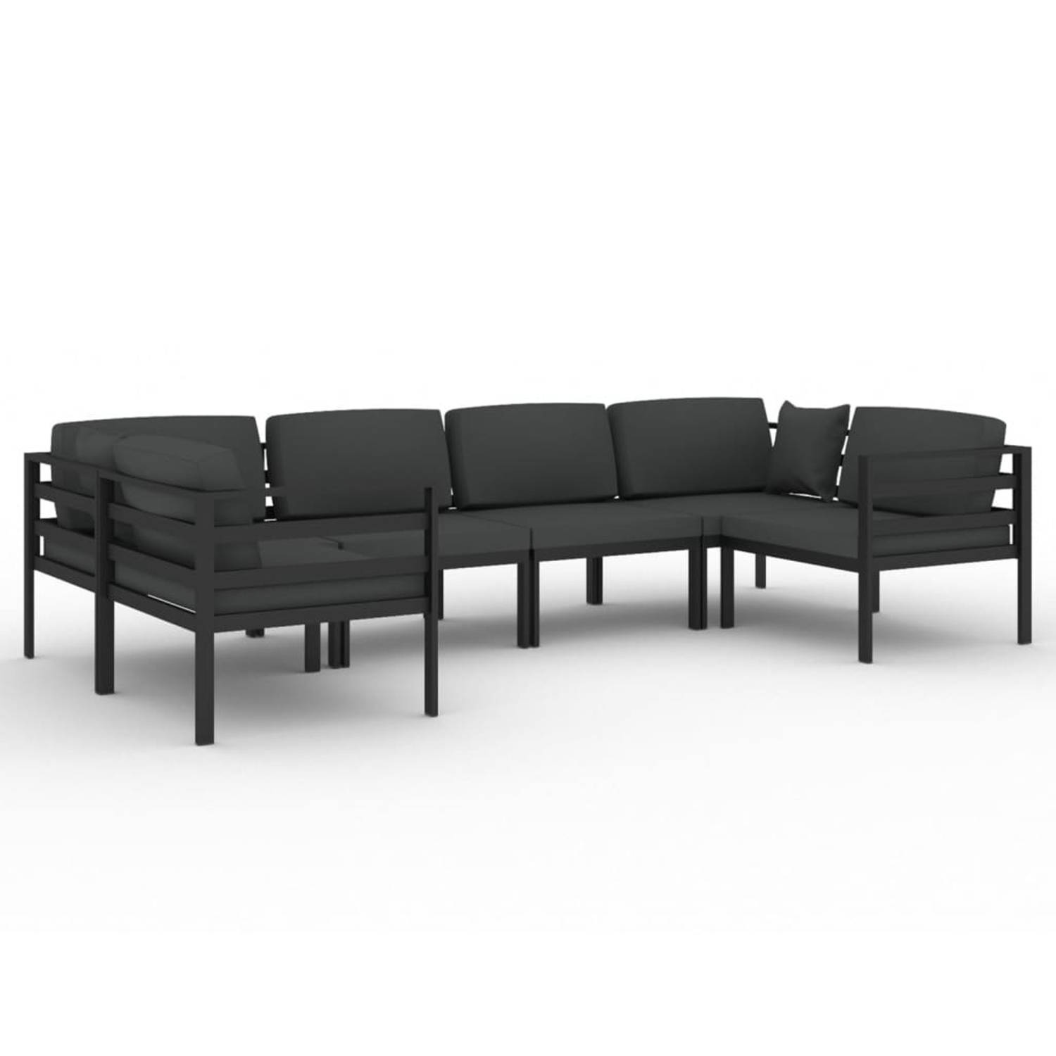 Vidaxl 6-delige Loungeset Met Kussens Aluminium Antracietkleurig