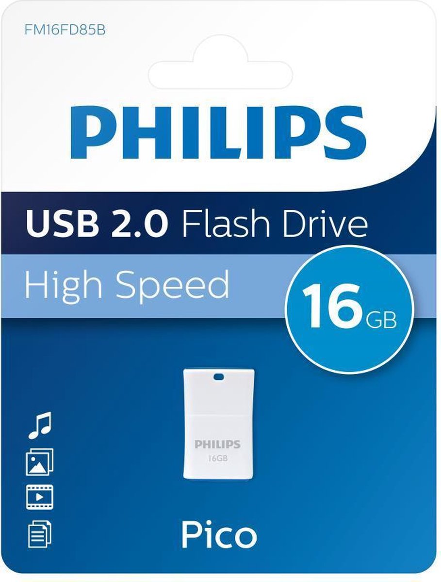 Philips Pico 2.0 USB flash drive 16 GB USB Type-A, - Blauw