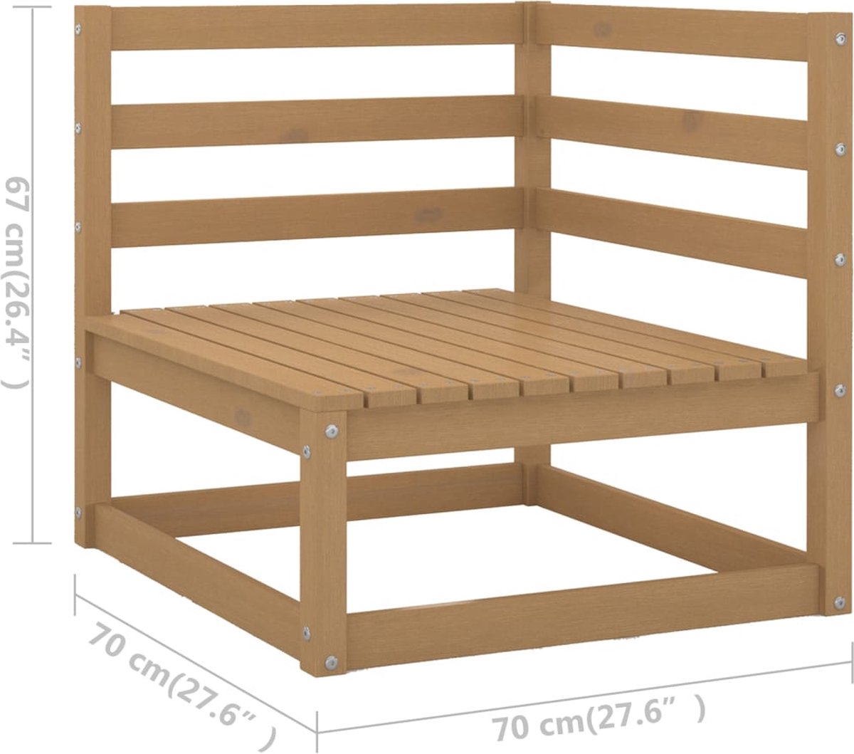Vidaxl 4-delige Loungeset Met Kussens Massief Grenenhout - Bruin