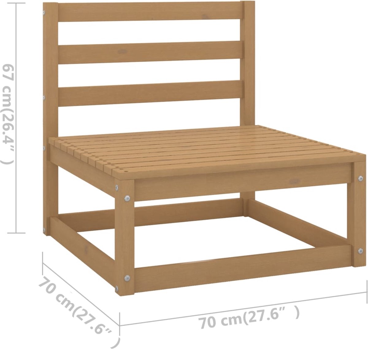 Vidaxl 4-delige Loungeset Met Kussens Massief Grenenhout - Bruin