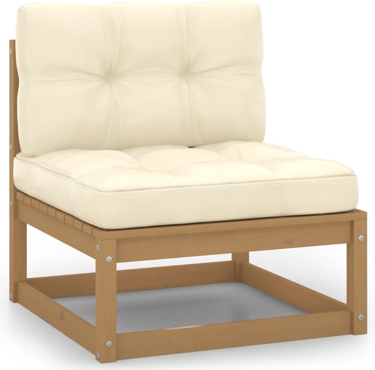 Vidaxl 4-delige Loungeset Met Kussens Massief Grenenhout - Bruin
