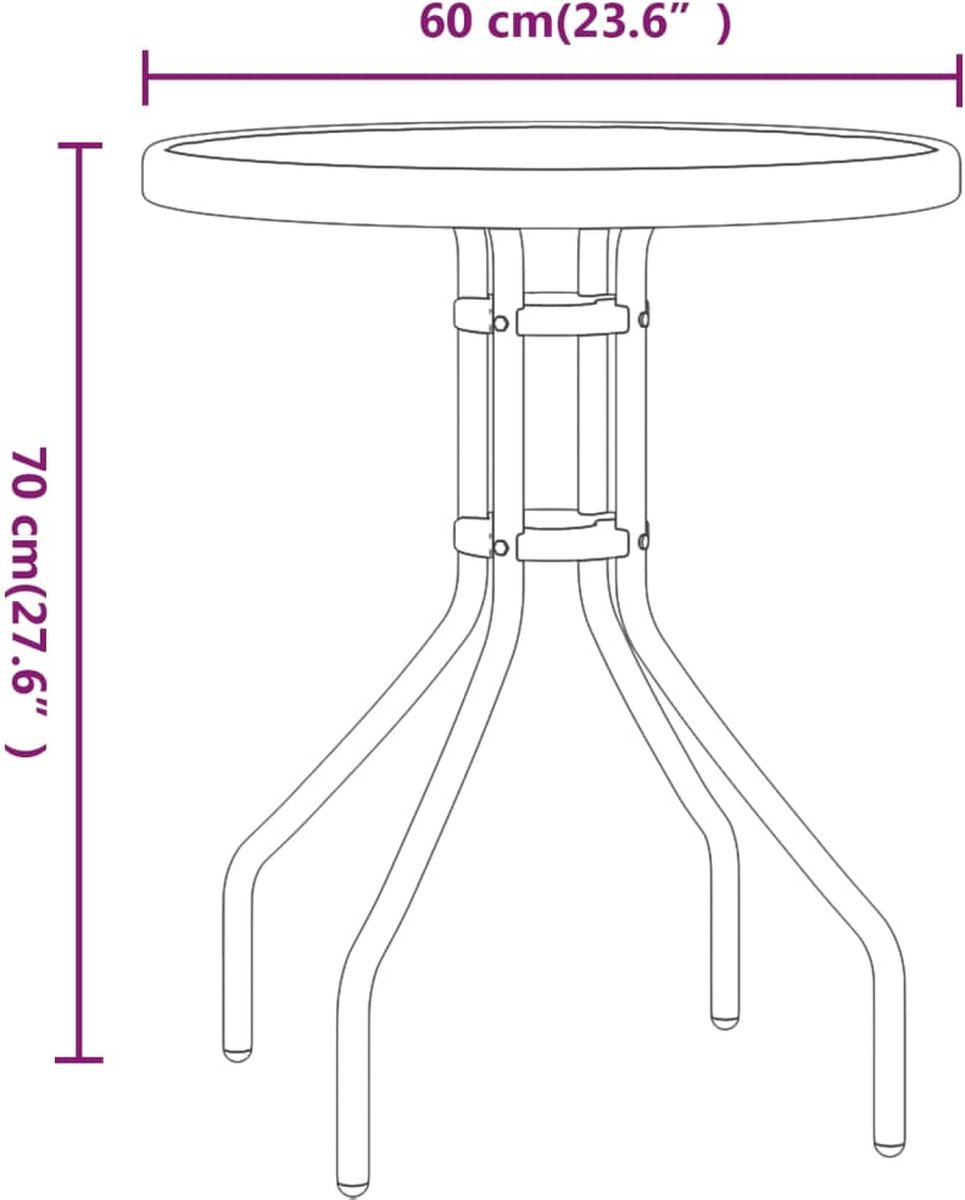 Vidaxl 3-delige Bistroset - Bruin