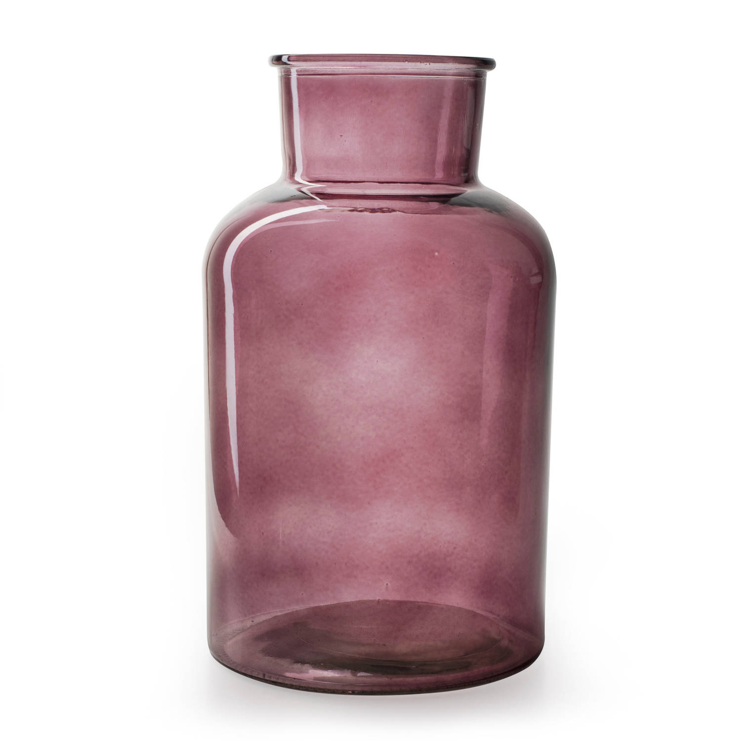 Bloemenvaas - Aubergine/transparant Glas - H30 X D18 Cm - Vazen - Paars