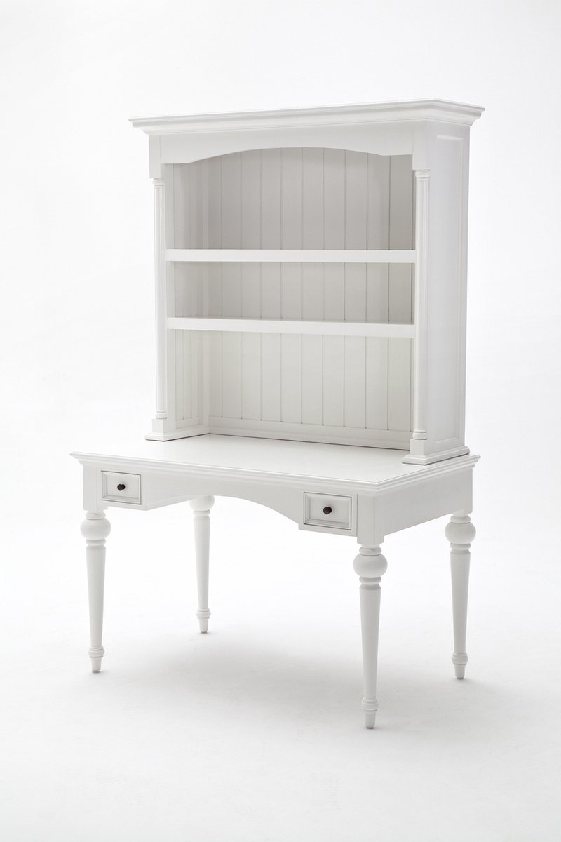 Provence Bureau Met Opbouw En 2 Lades, In Wit.