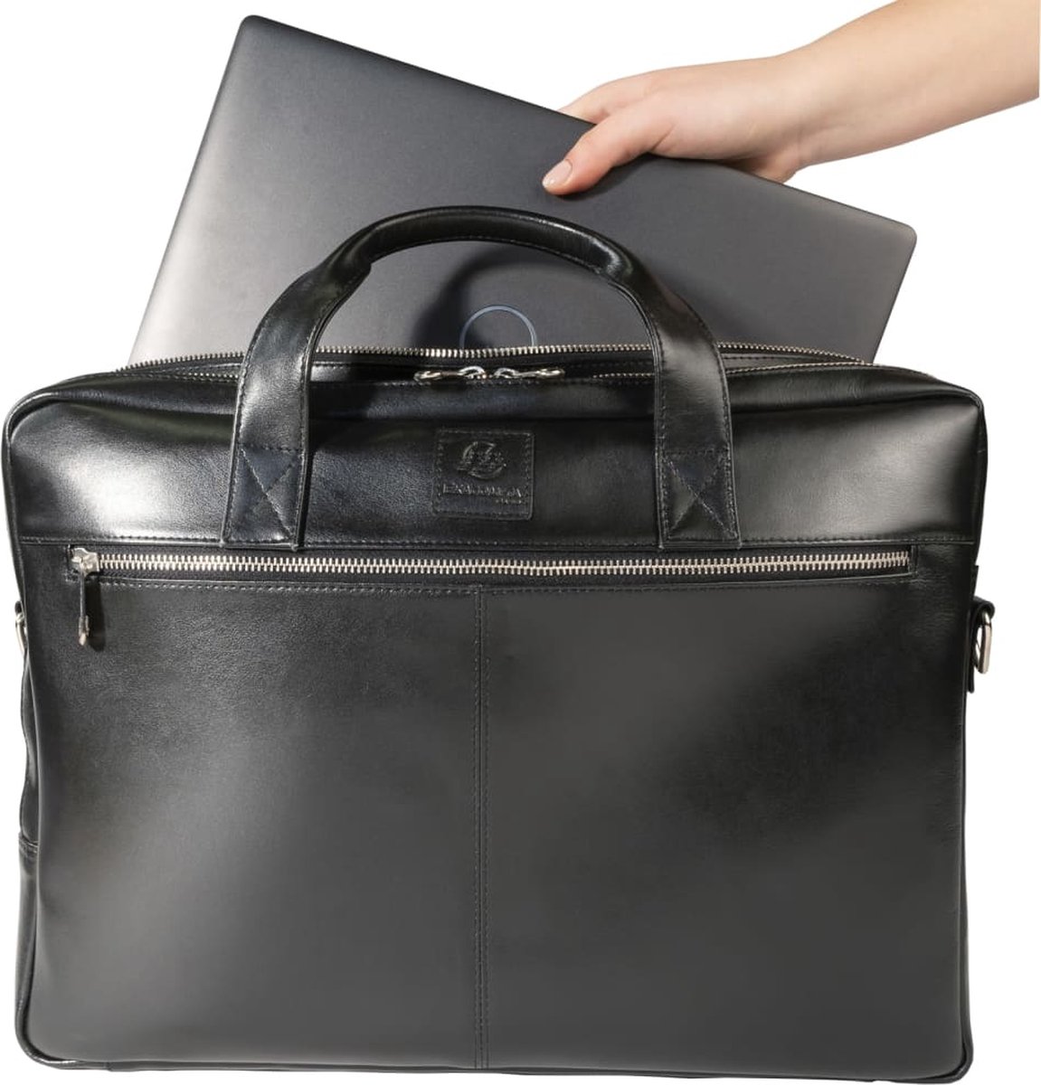 Exacompta Laptoptas Met 2 Vakken Exactive Leer - Zwart