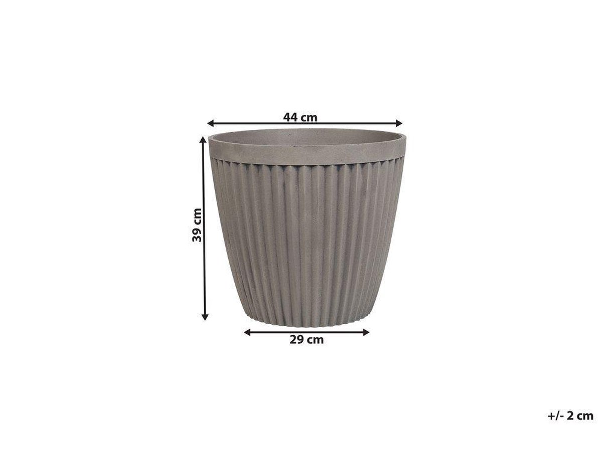 Beliani Poka - Plantenbak Voor Buiten--polyresin, Stenenmix - Grijs