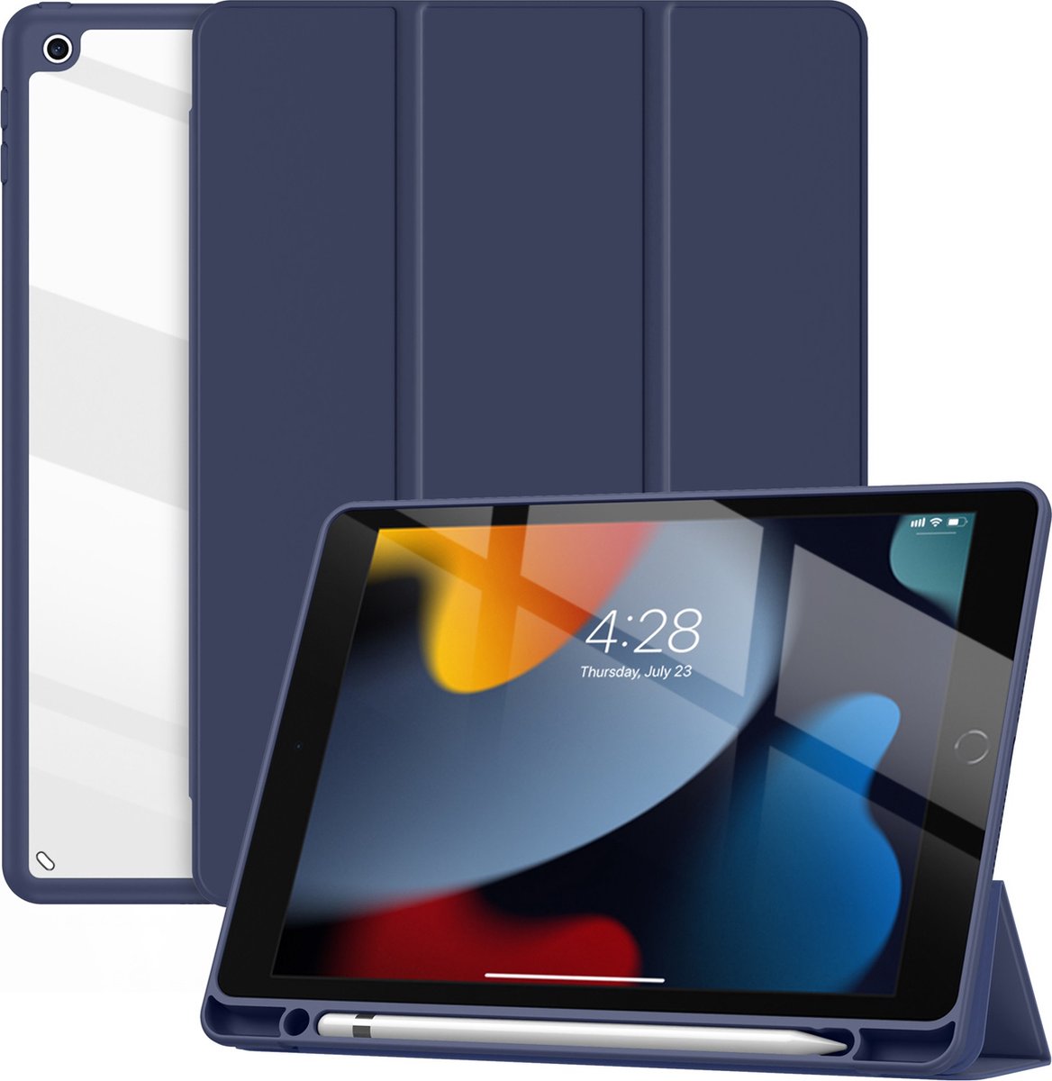 Solidenz Hybrid Hoes iPad 9 / iPad 8 / iPad 7 - 10.2 inch - Donker - Blauw