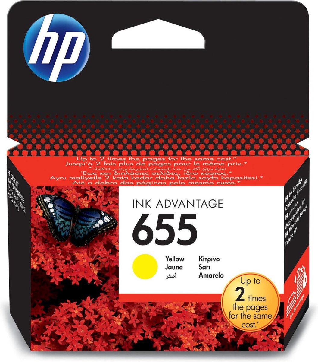 HP HP 655 Origineel 1 stuk(s) - Geel