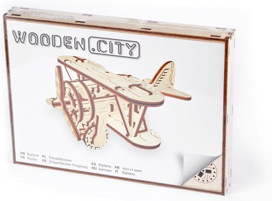Wooden City Vliegtuig 3D puzzel