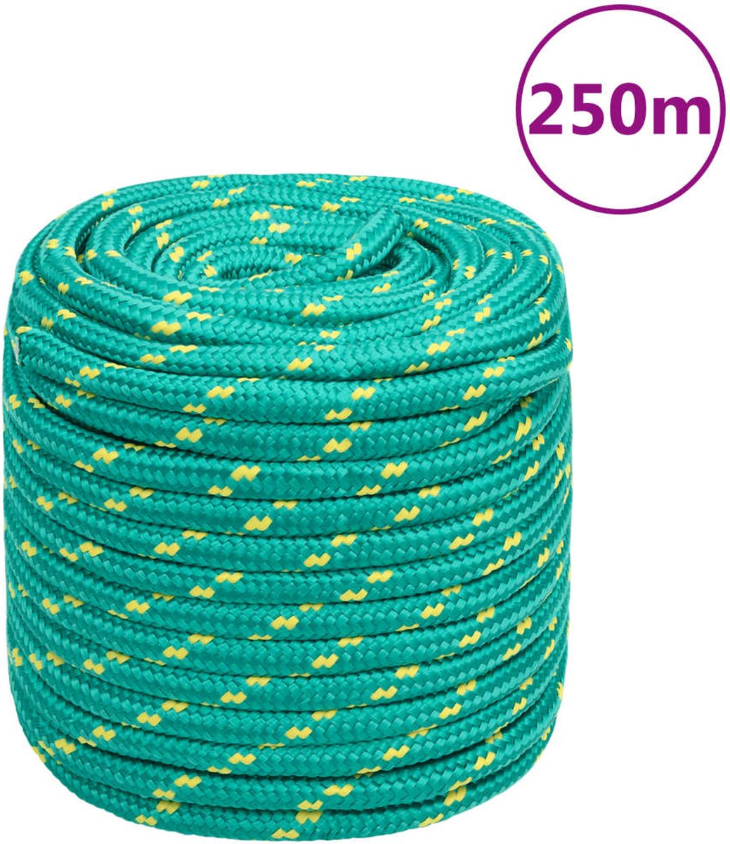 Vidaxl Boottouw 16 Mm 250 M Polypropyleen - Groen