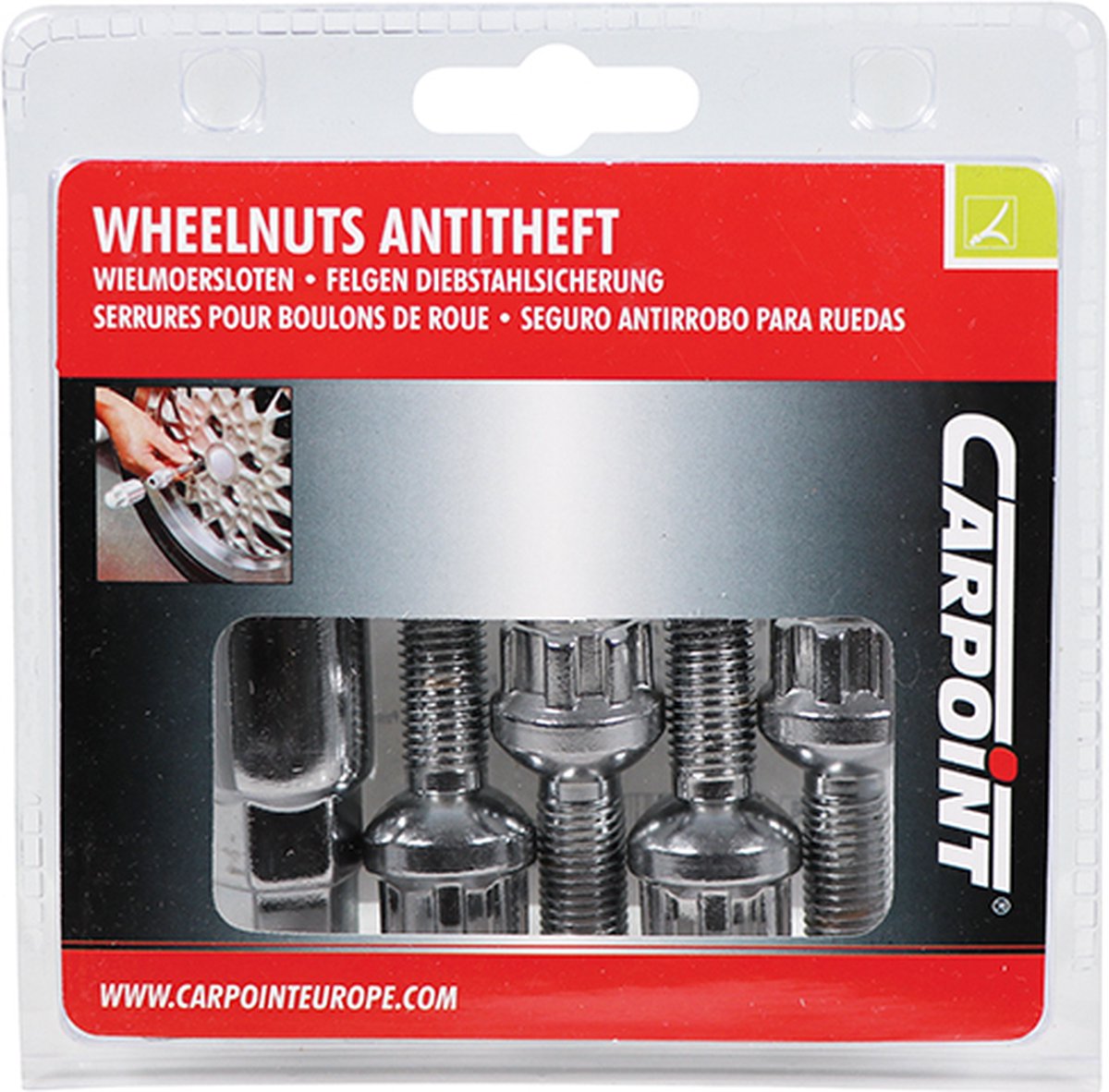 CarPoint Anti-diefstal Wielbouten M12 X 1,5 L26 Bol 4 Stuks