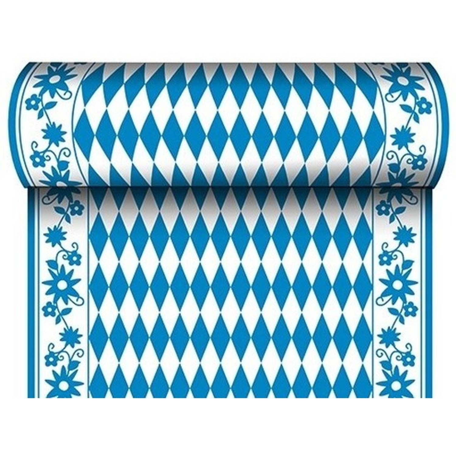 Oktoberfest Mega Tafelloper Oktoberfest Versiering 24 M X 40 Cm - Feesttafelkleden - Blauw