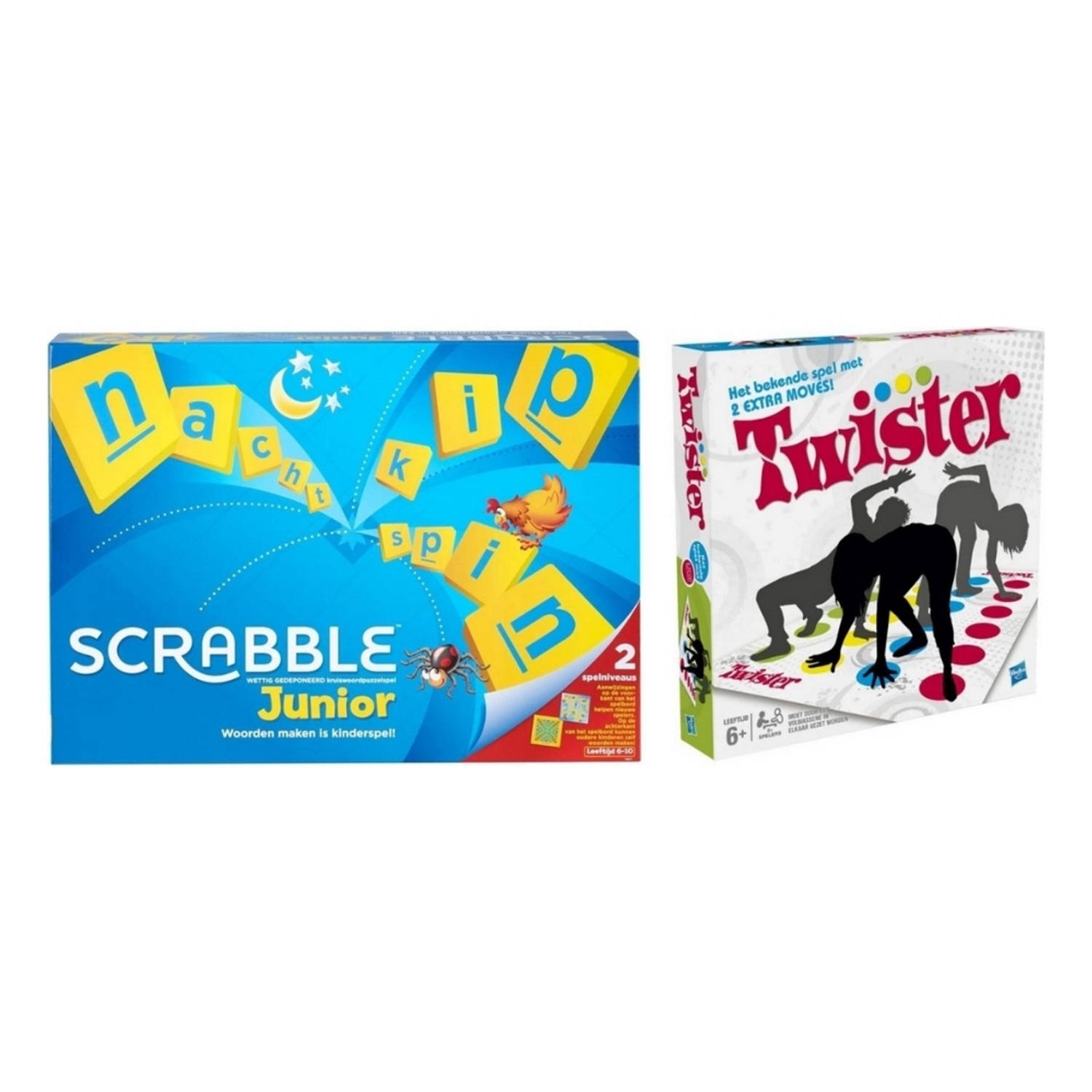 Mattel Spellenbundel - 2 Stuks - Scrabble Junior & Hasbro Twister