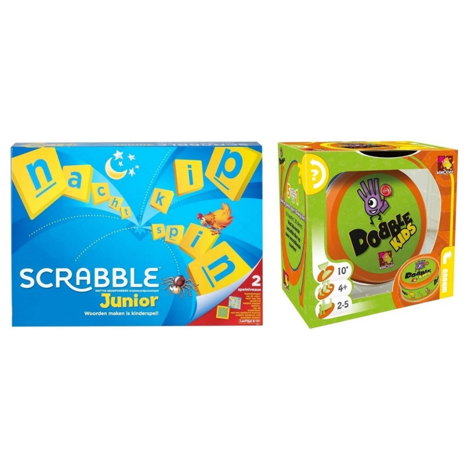 Mattel Spellenbundel - 2 Stuks - Scrabble Junior & Dobble Kids