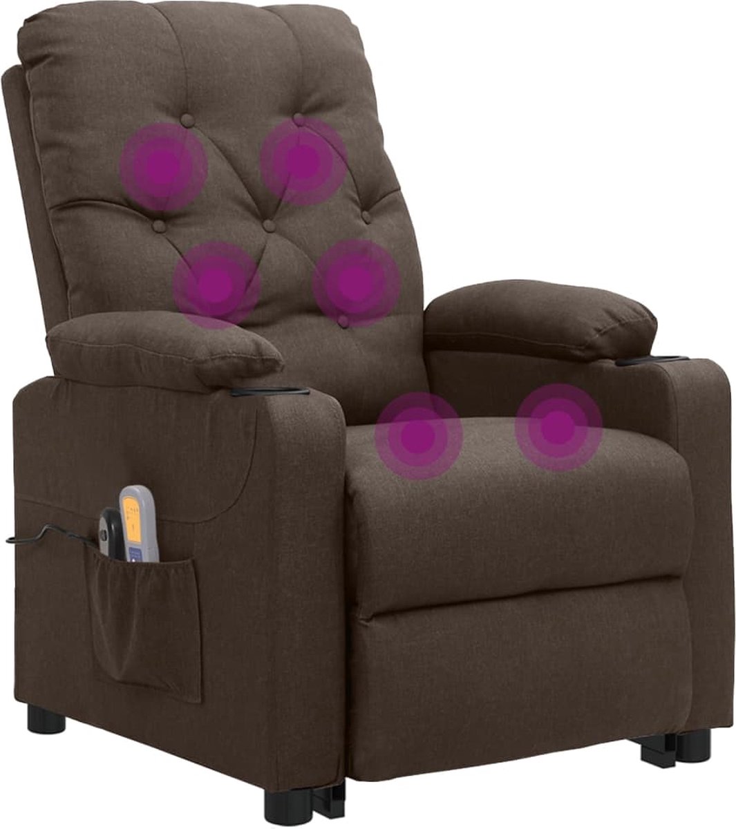 Vidaxl Sta-op-massagestoel Elektrisch Verstelbaar Stof - Bruin