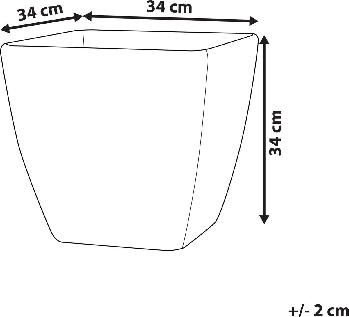 Beliani Zeli - Plantenbak Voor Buiten--polyresin, Stenenmix - Grijs