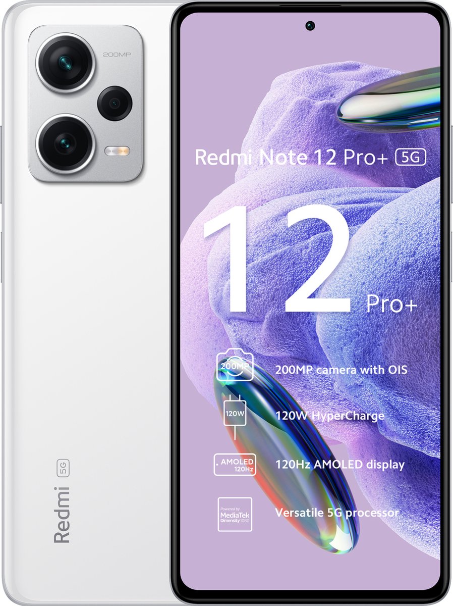 Xiaomi - Redmi Note 12 Pro+ 5G 8 GB + 256 GB Polar White Móvil Libre