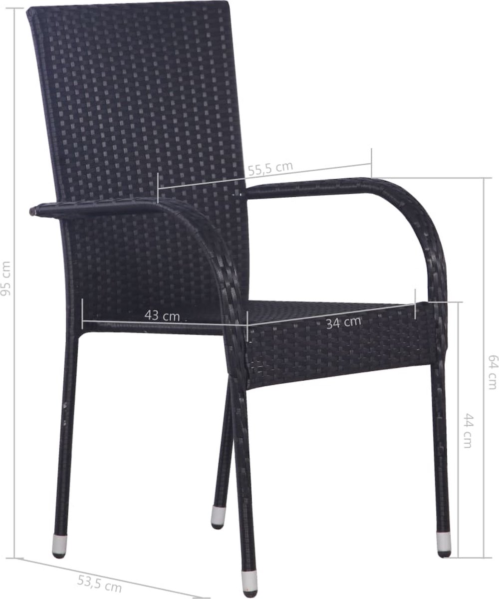 Vidaxl 5-delige Tuinset - Zwart