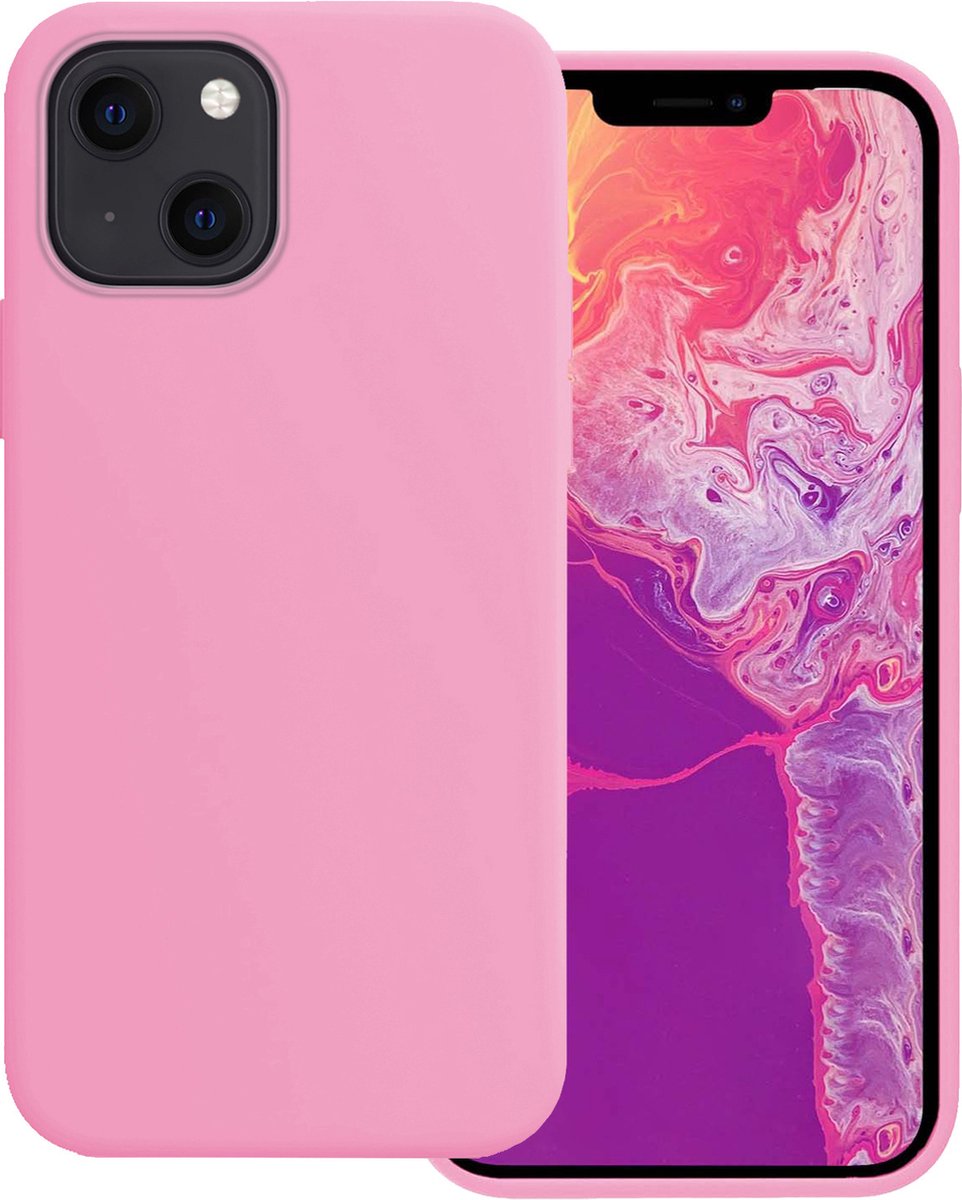 Basey Iphone 14 Plus Hoesje Siliconen Hoes Case Cover Iphone 14 Plus-licht - Roze