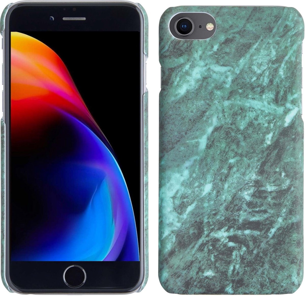 Basey Hoes Voor Iphone 7/8/se 2020 Hoesje Marmer Case Marmeren Cover Hoes Marmer Hardcover - Groen