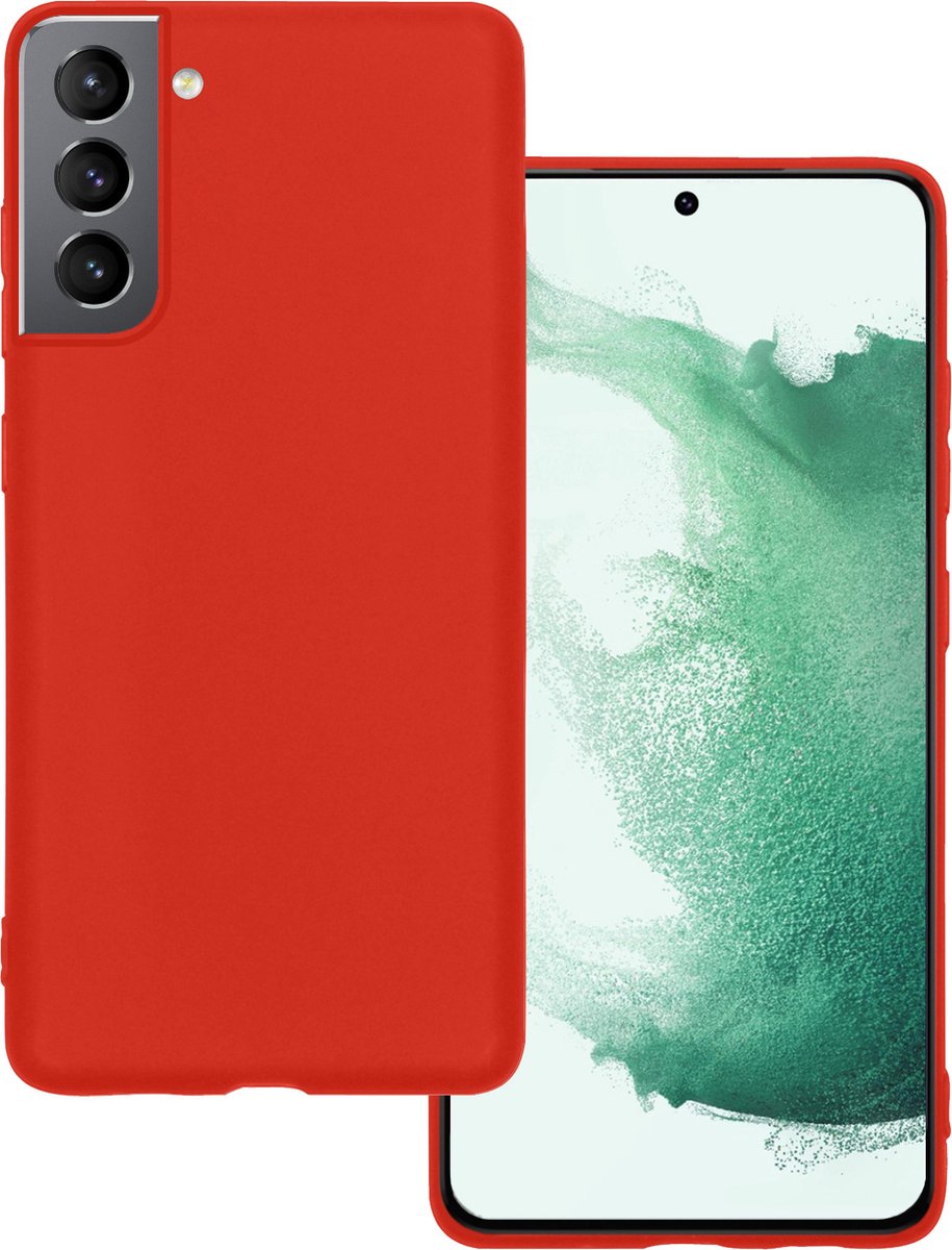 Basey Samsung Galaxy S22 Plus Hoesje Siliconen Hoes Case Cover Samsung Galaxy S22 Plus- - Rood