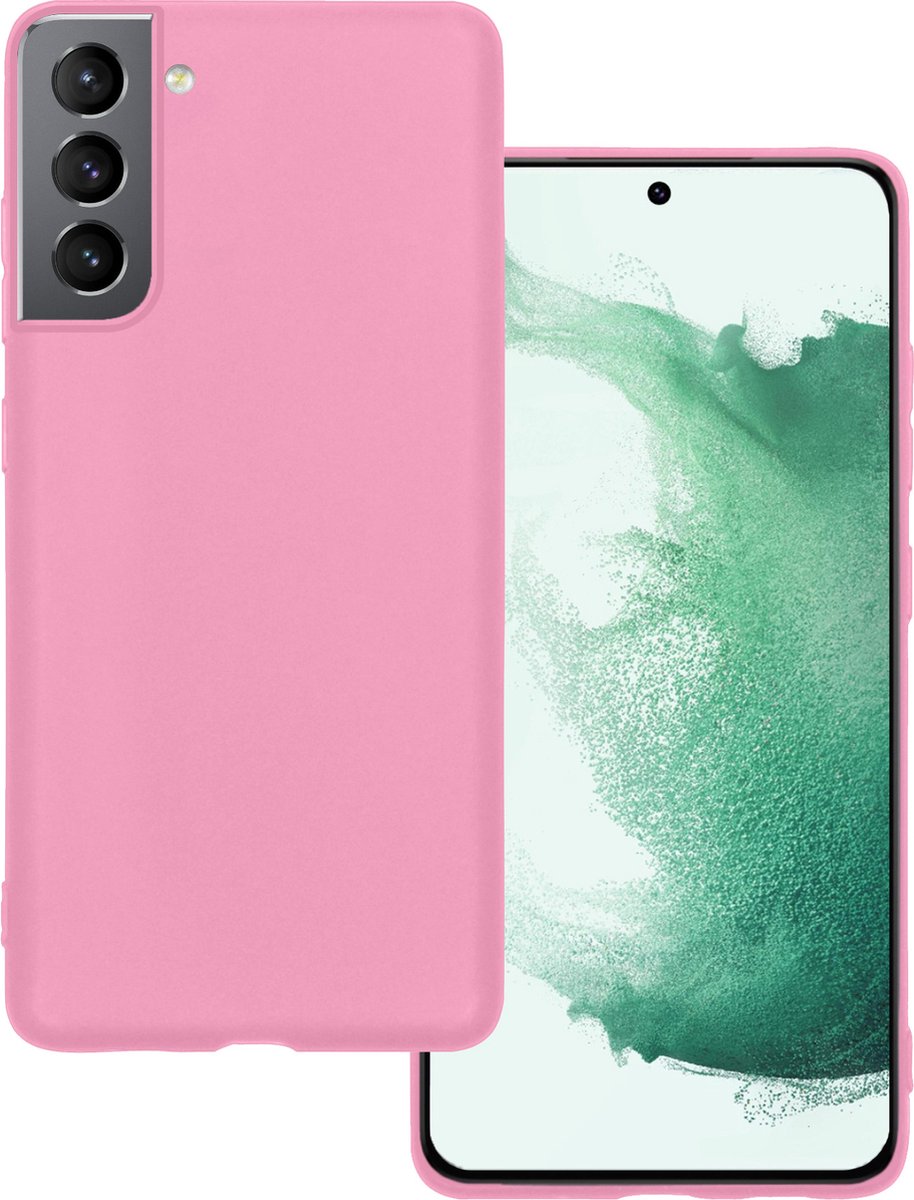 Basey Samsung Galaxy S22 Plus Hoesje Siliconen Hoes Case Cover - Licht - Roze