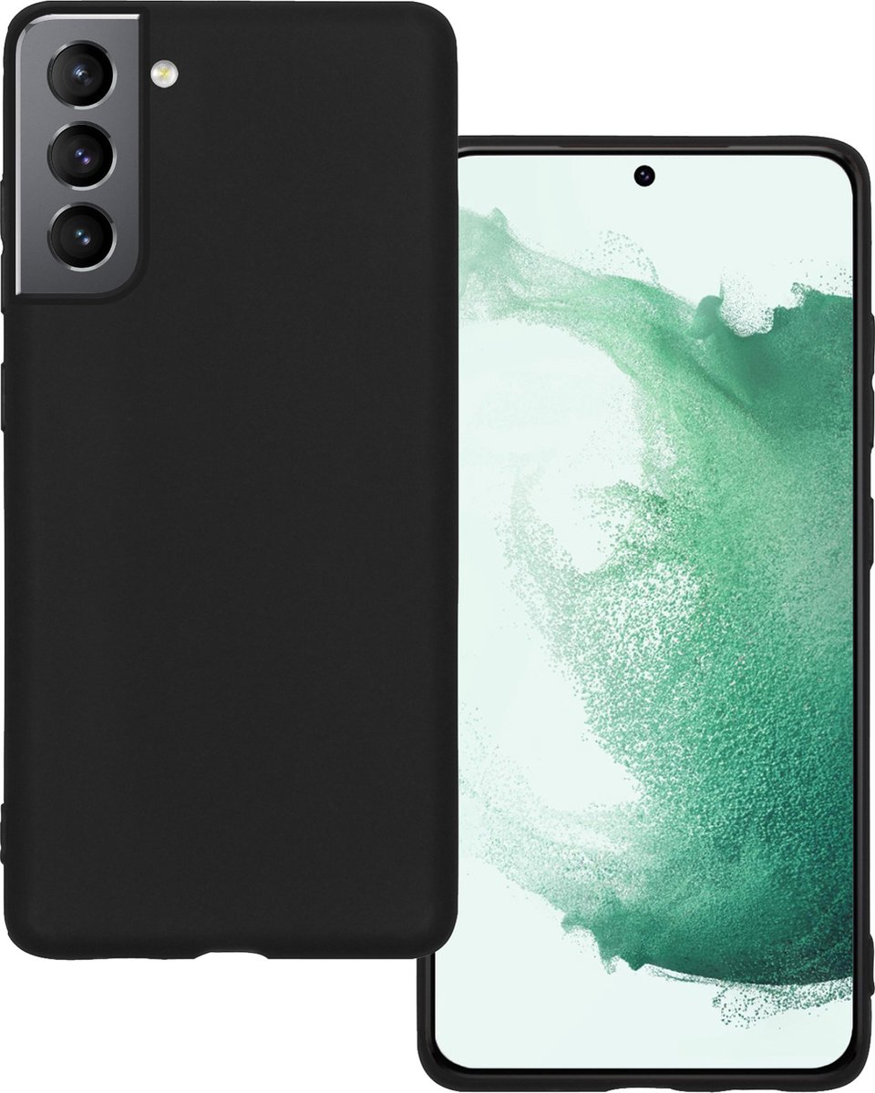 Basey Samsung Galaxy S22 Hoesje Siliconen Hoes Case Cover Samsung Galaxy S22- - Zwart