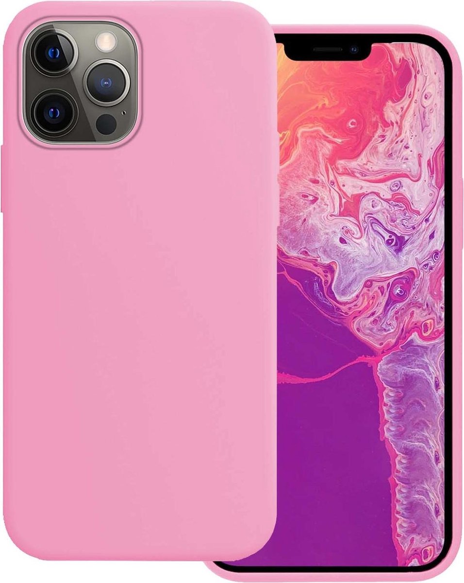 Basey Iphone 13 Pro Hoesje Siliconen Hoes Case Cover Iphone 13 Pro-licht - Roze