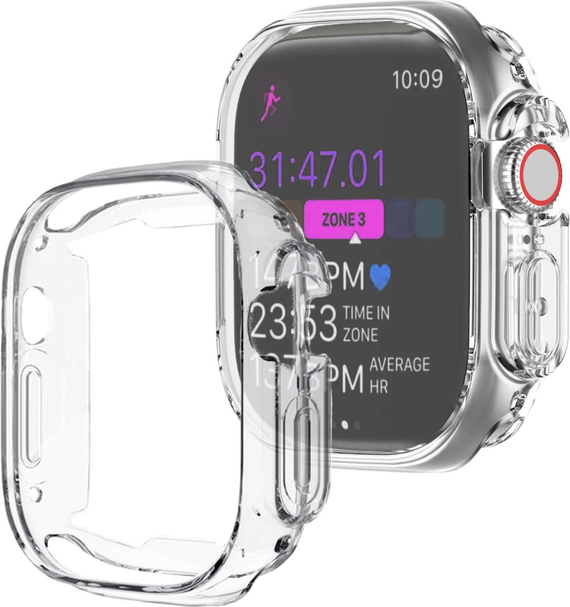 Basey Apple Watch Ultra (49 Mm) Screen Protector Beschermglas Tempered Glass - Transparant
