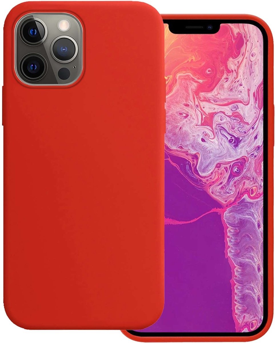 Basey Iphone 14 Pro Max Hoesje Siliconen Hoes Case Cover Iphone 14 Pro Max- - Rood