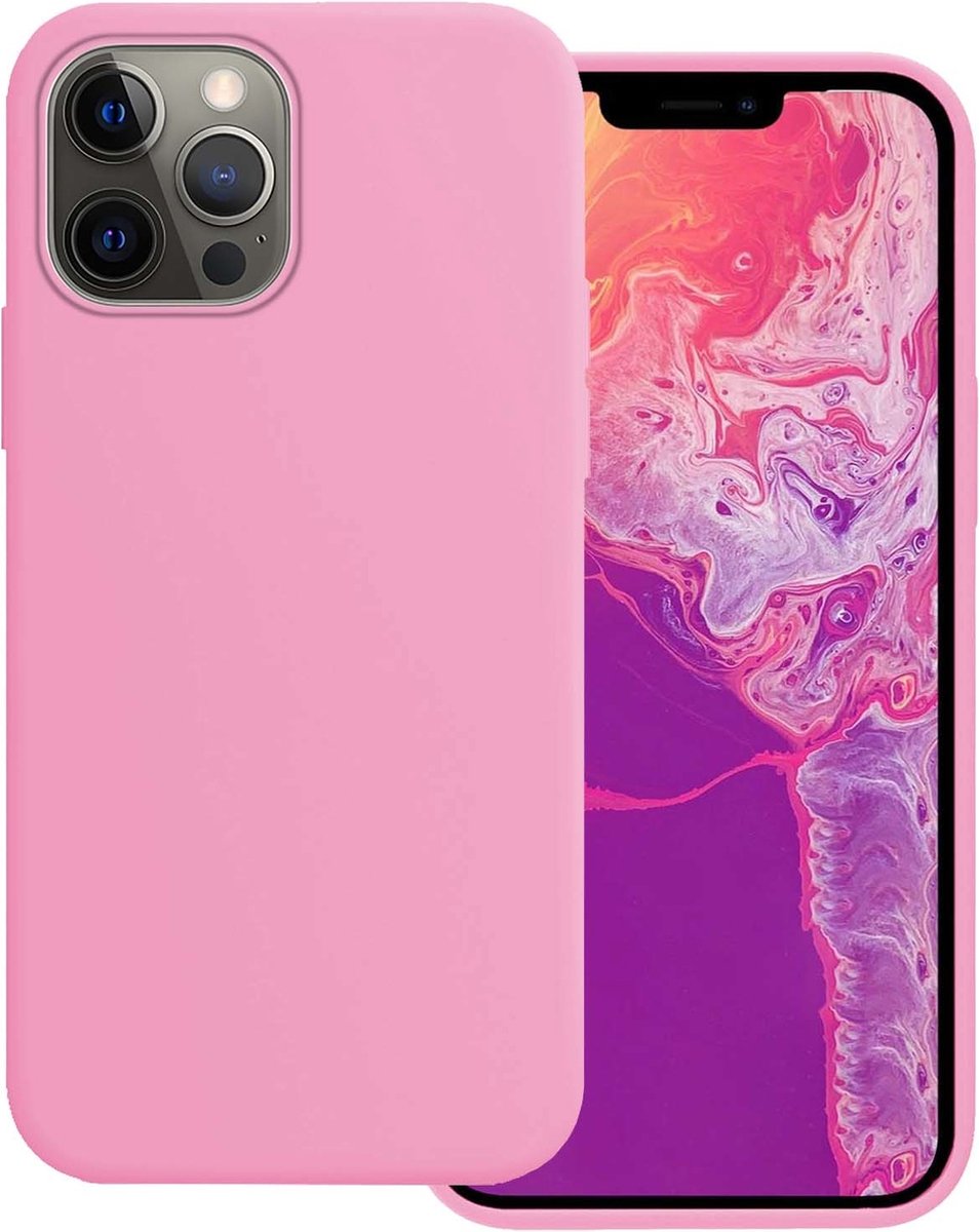 Basey Iphone 14 Pro Max Hoesje Siliconen Hoes Case Cover Iphone 14 Pro Max-licht - Roze